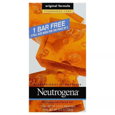 Neutrogena Facial Cleansing Bar - Unscented - 0.35oz/3pk | Target