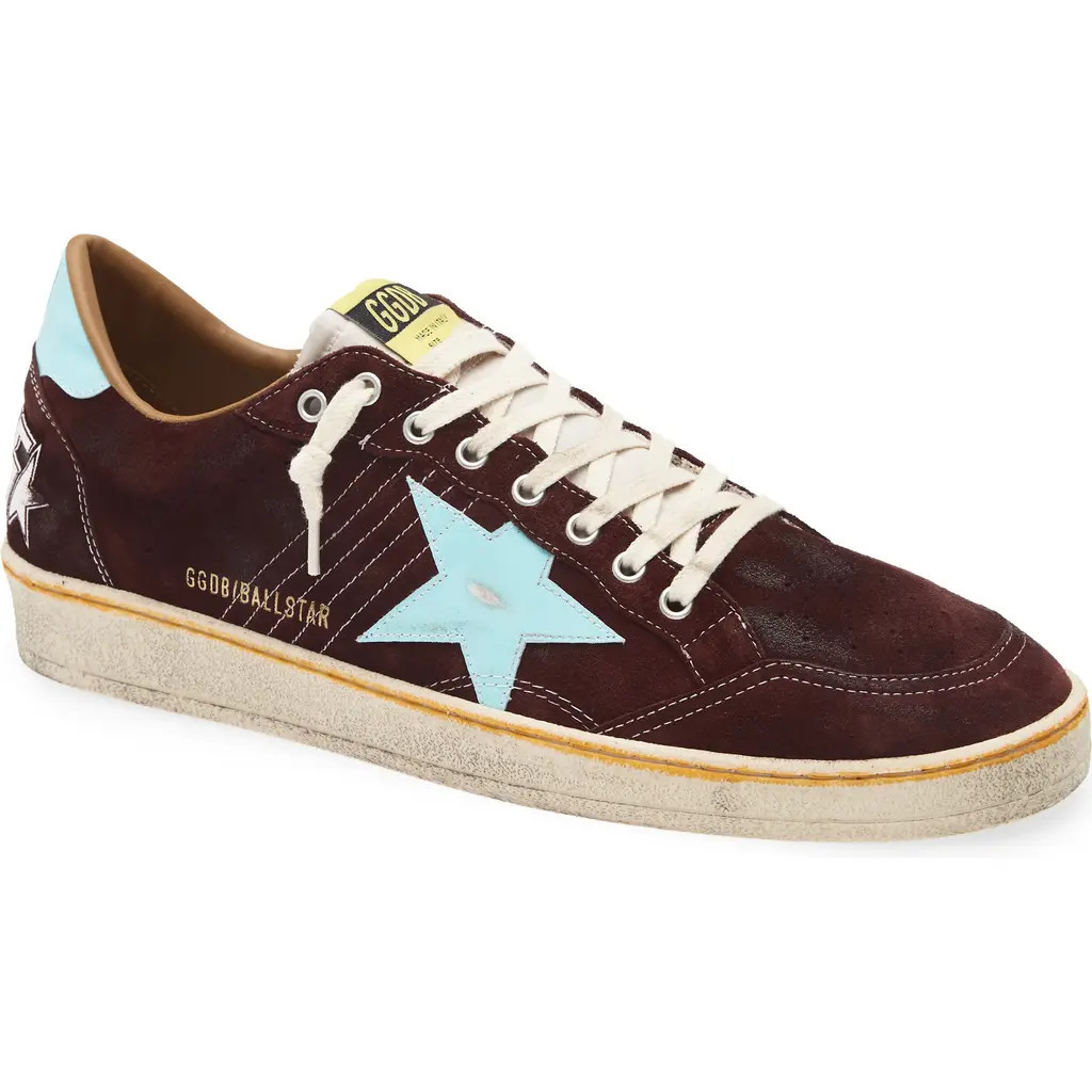 Golden Goose Ball Star Sneaker in Dark Red/Tiffany Light Blue at Nordstrom, Size 12Us | Nordstrom