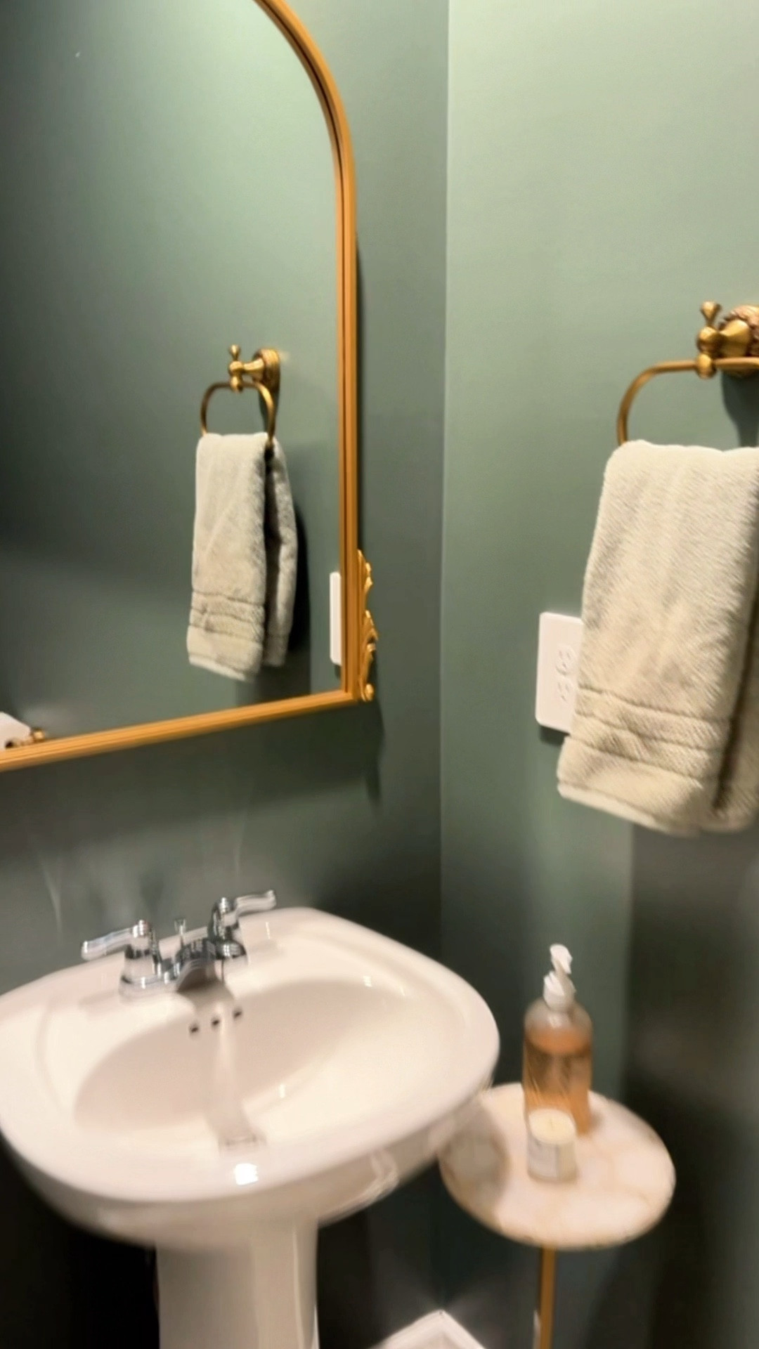 Bathroom remodel in progress! I found this stunning affordable towel ring and toilet paper holder on Amazon. I think the little details are adding more elegance to this small bathroom remodel. 

Soon, I’ll add light fixtures and update the faucet to a brassy gold to match the rest  

#LTKHome #LTKFindsUnder50 #LTKFindsUnder100