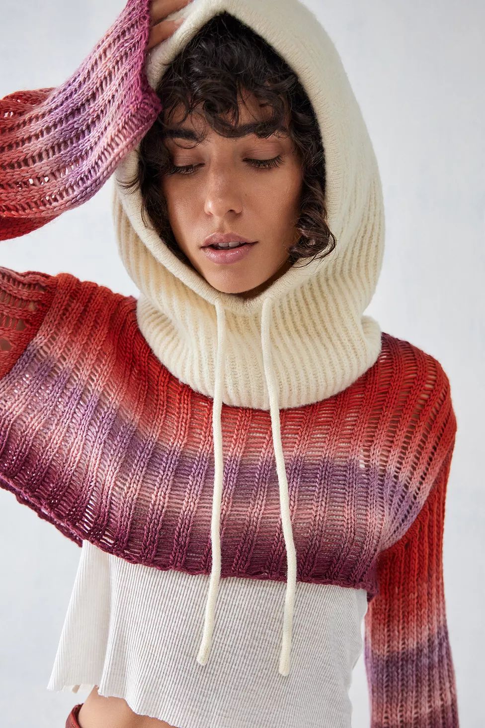 UO Harper Ribbed Knit Hood | Urban Outfitters (EU)