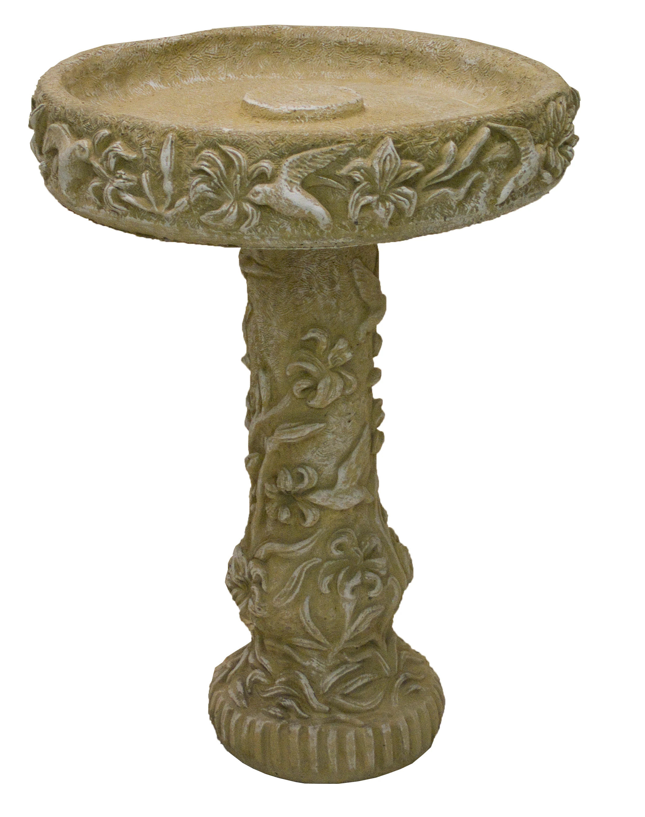 Lowe's 27-in H Desert Sand Concrete Complete birdbath one_size in Brown | 02-000613DS | Lowe's