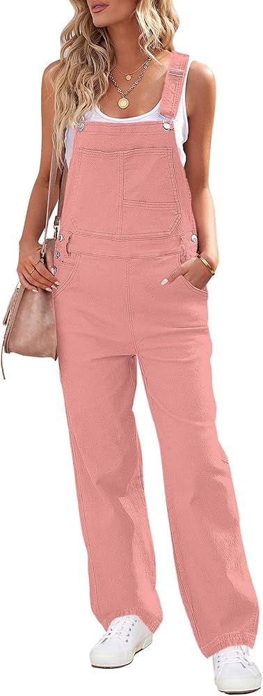 luvamia Overalls Women Loose Fit Denim Bib Baggy Overall Jumpsuit Straight Wide Leg Stretchy Jean... | Amazon (US)