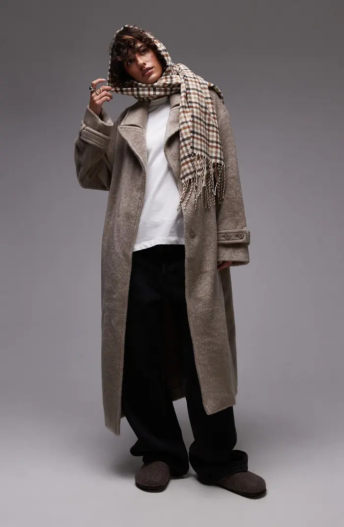 Topshop Chuck On Faux Fur Longline Coat | Nordstrom | Nordstrom