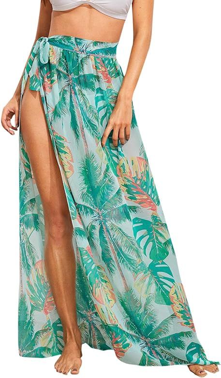 Floerns Women's Sheer Beach Swimwear Cover Up Wrap Skirt | Amazon (US)