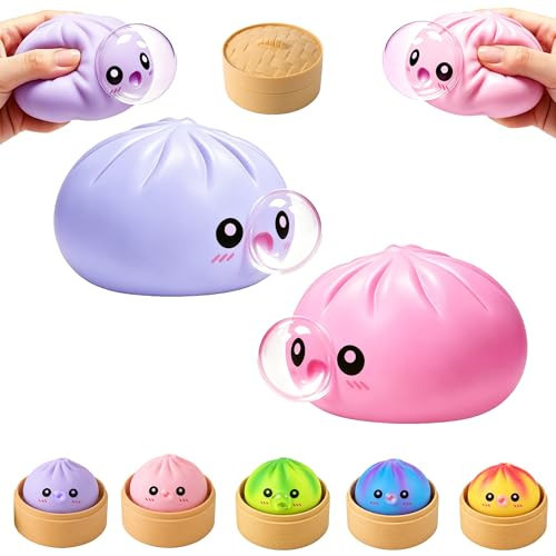 2PCS Dumplings Squishys Mystery Box,Toy Dumplings Stress Balls Fidget Sensory Balls,Mystery Bubble Popping Dumpling,Sensory Fidget Toys for Anxiety Relief,Perfect for Party,Desk Toys(Pink Purple) | Amazon (US)