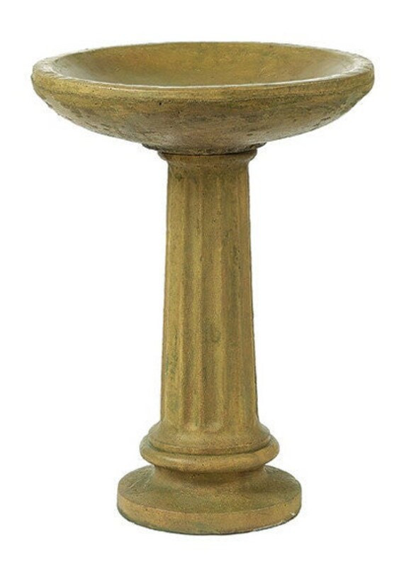 Solid Rock Stoneworks Collanade Birdbath 26in Tall Brushed - Etsy | Etsy (US)