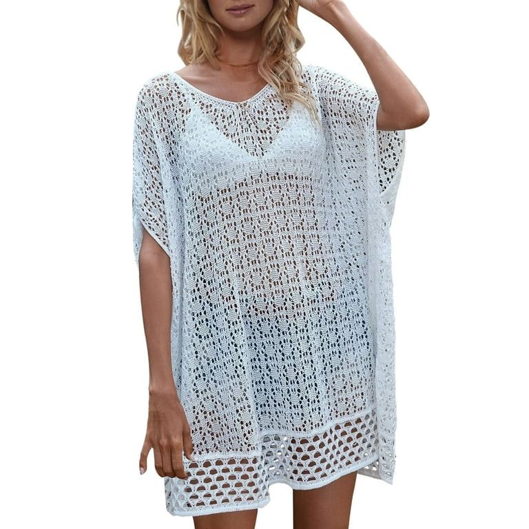 Alsol Lamesa Women's Bathing Suit Cover Ups Crochet Cover Up For Swimwear Beach Dress Bikini Cove... | Walmart (US)