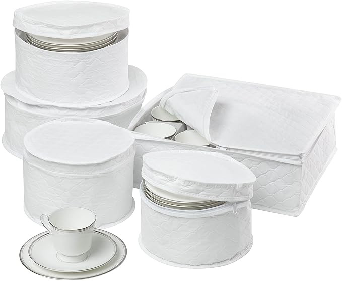 Honey-Can-Do SFT-01630 Dinnerware Storage Set, 5-Piece,White | Amazon (US)