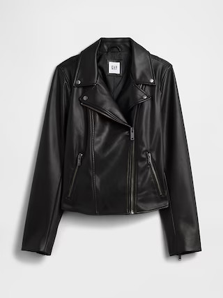 Vegan-Leather Moto Jacket | Gap Factory