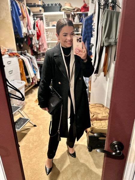 Workstyle

Coat: large (runs loose/oversized)
Blazer: large (runs oversized)
Bodysuit: medium (runs big, would size down)
Pants: medium (very stretchy waist band)
Heels: 6wide (TTS) love the cushion on these, I have them in 4 colors. Great work heel.

#LTKworkwear #LTKshoecrush #LTKunder50