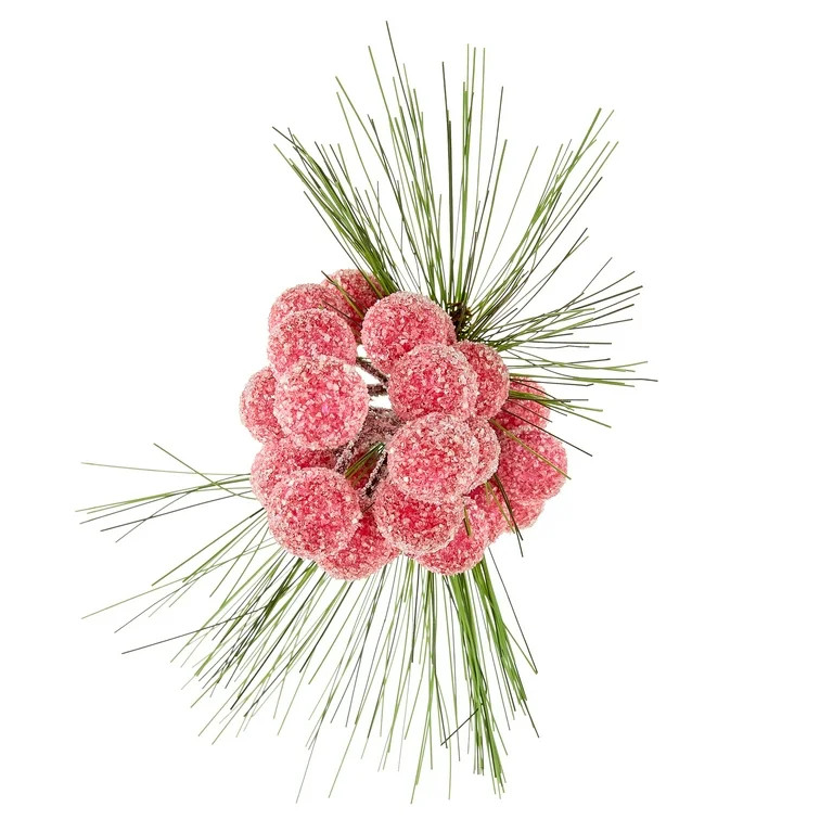 Transitional Traditional Red Berry Christmas Clip Ornament, 9.4 in, by Holiday Time | Walmart (US)