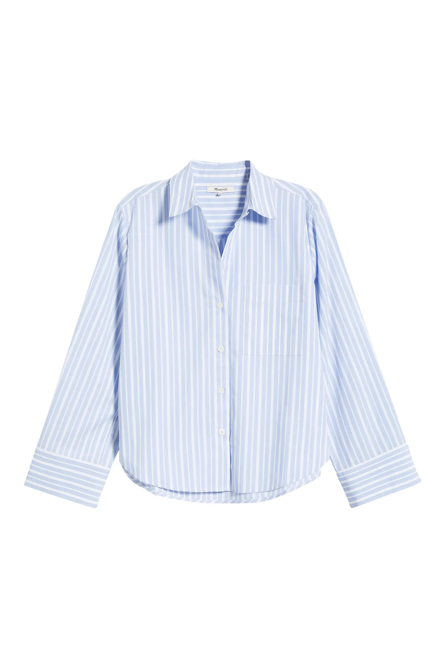 The Signature Stripe Cotton Poplin Y-Neck Shirt The Signature Y-Neck Shirt in Poplin (Women) | No... | Nordstrom