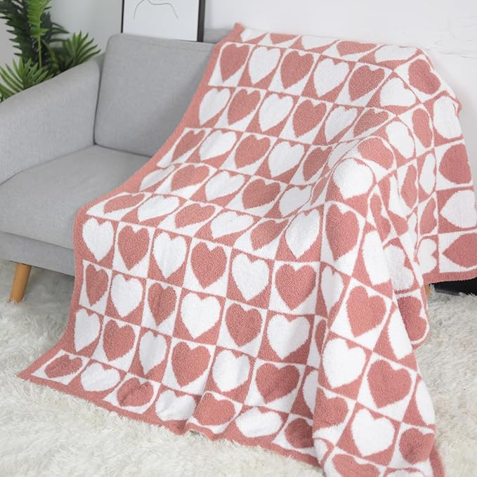 Viviland Throw Blanket - Fuzzy Checkerboard Grid Throw Blanket, Knitted Soft Cozy Warm Microfiber... | Amazon (US)