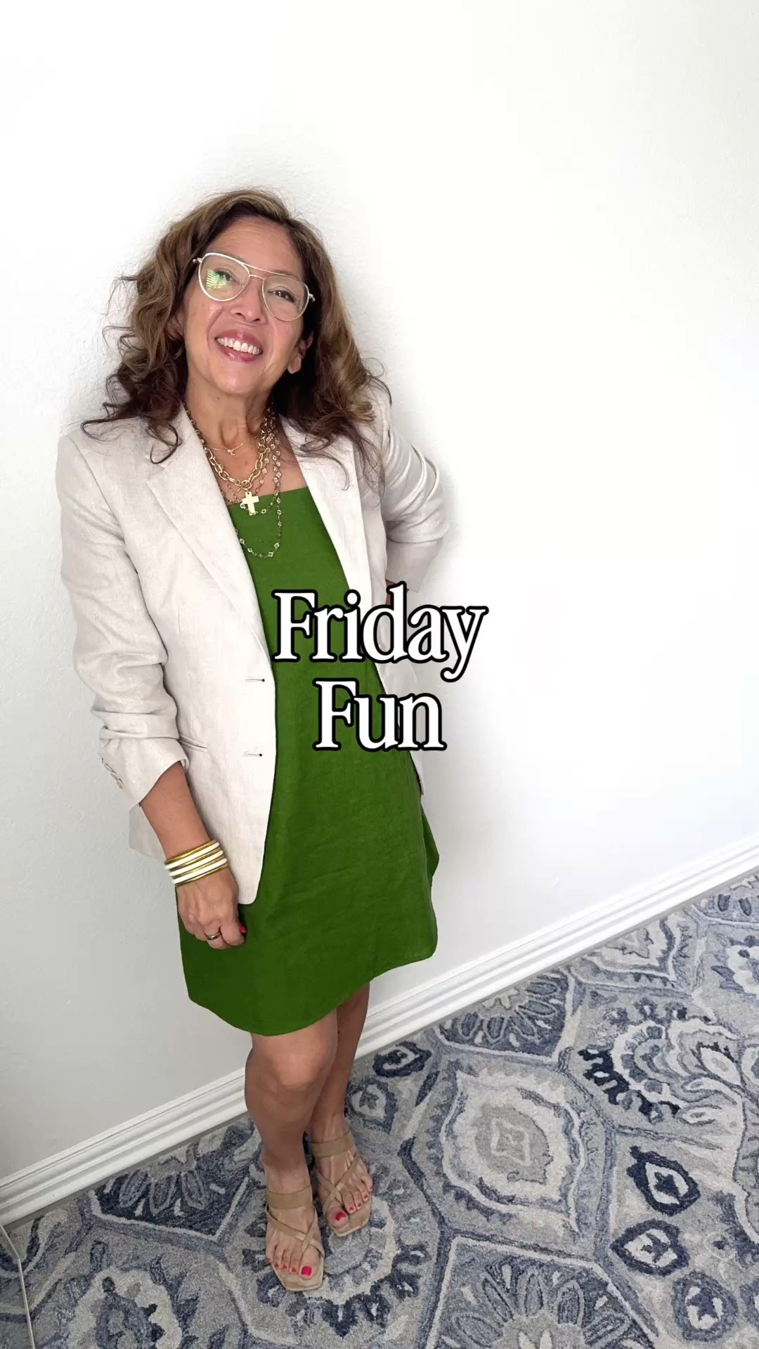 Happy Friday. I have work then date night. I paired a fun summer dress with a blazer for a professional look. 
The dress is less than $40 and runs a little large. 
Blazer is a classic I will wear for years. 
I’m Elisa, a wardrobe stylist, founder of Turnkey Style, and author of The Style Advantage: I Say What HR Can’t. I work with one on one with professional women as well as leaders and corporate teams so they show up authentically, on brand, and with confidence. 
I’m also a mom of two grown boys, a wife, a post-menopausal woman in business, 5’4”, a size 12/14 on the bottom and L on top. 
I’ve been everything from a size 10–18+, which is why fit, function, and real life always come first.

#LTKootd #LTKgrwm #LTKWorkwear
