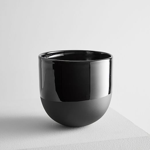 Two-Toned Black Glass Candles - Cedarwood Moss | West Elm (US)
