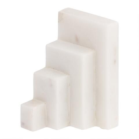 White Marble Stacked Bookends | World Market