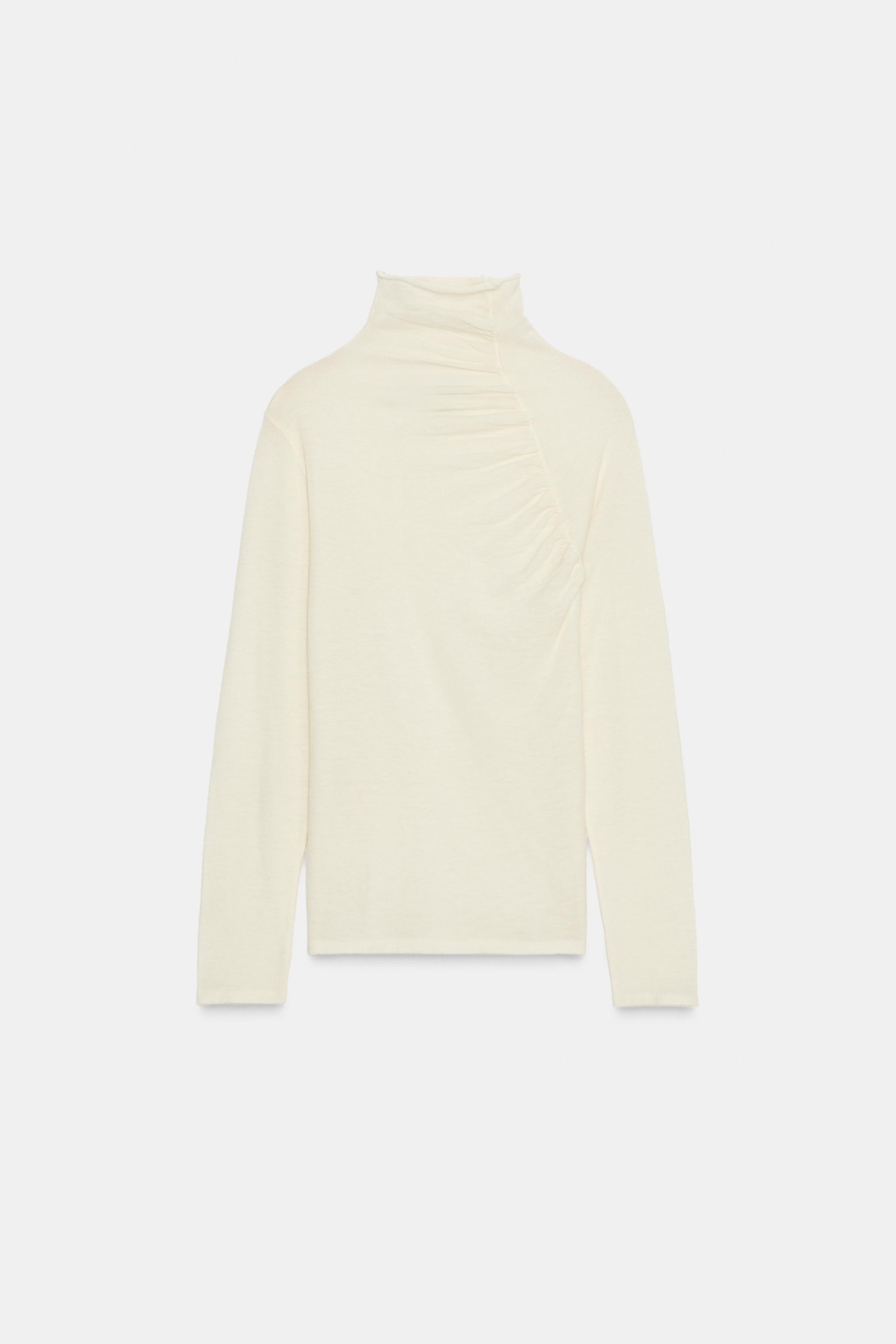 100% WOOL GATHERED TOP | Zara US