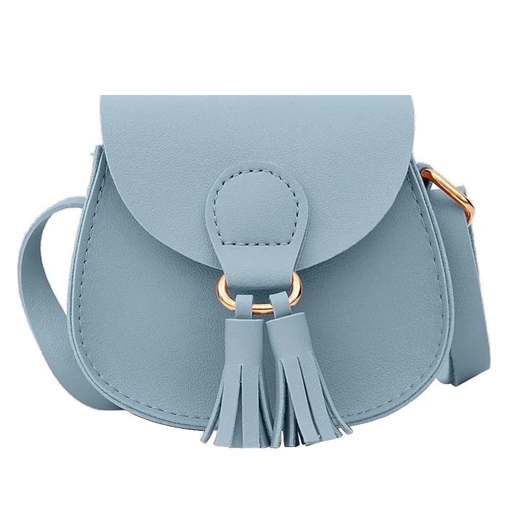 Girls Leather Cross-body Bag with Tassel Little Girls Purse,blue | Walmart (US)
