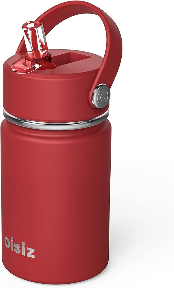 Oisiz Kids Water Bottle with Straw Lid 10oz, Vacuum Insulated 316 Stainless Steel Water Bottles f... | Amazon (US)