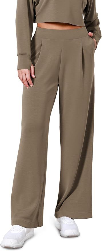 ODODOS Modal Soft Wide Leg Pants for Women High Waist Casual Relaxed Pants with Pockets-27/29"/ 3... | Amazon (US)