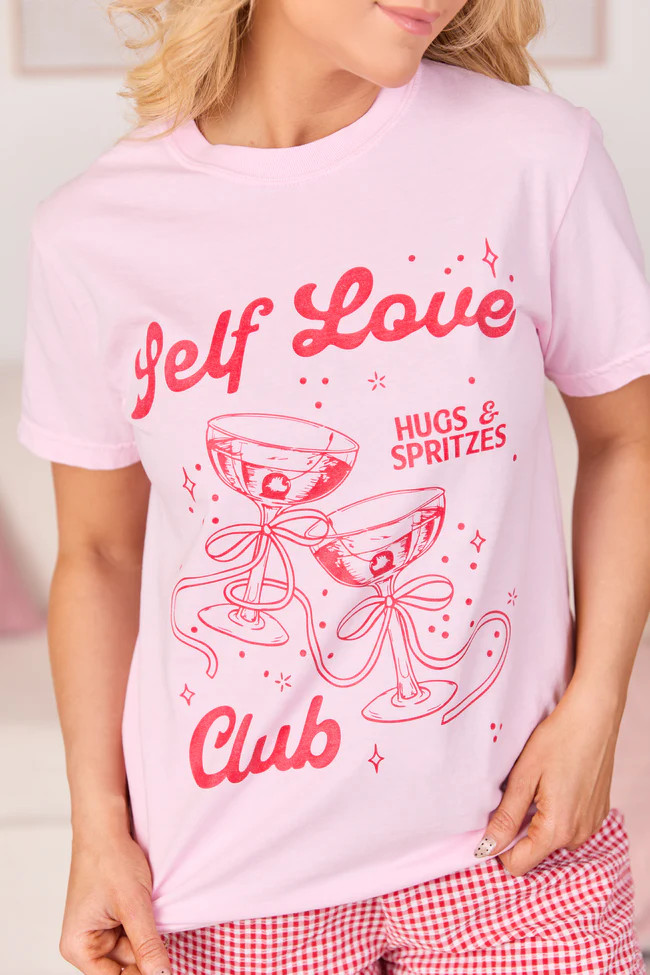 Self Love Club Light Pink Graphic Tee | Pink Lily