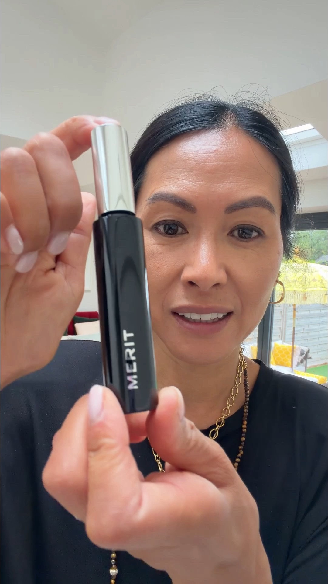 Wow love this mascara! Clean, loving and Voluminizing!! Comes in black and brown! I’m wearing black and look at my lashes!