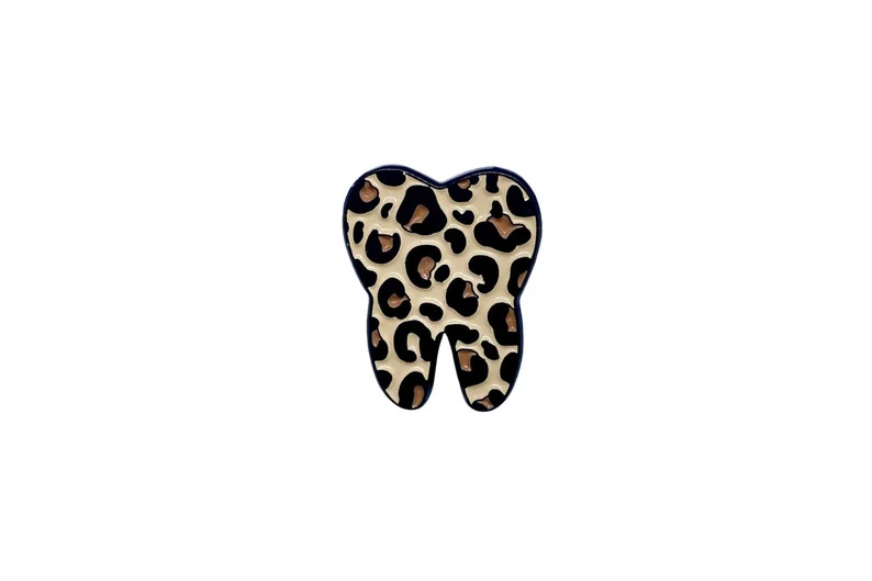 Leopard Print Tooth Enamel Pin | Dental Pin, gifts for dentists, dental grad gifts, dental hygien... | Etsy (US)