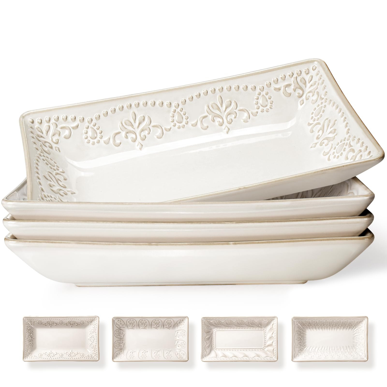 Artena Ceramic Pasta Bowls Set of 4-9.85 Inch Large Salad Bowls, 25 oz Serving Bowls for Soup, Di... | Amazon (US)