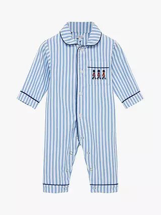 Trotters Lapinou Baby Felix Cotton Bodysuit, Blue Stripe/Soldier | John Lewis (UK)