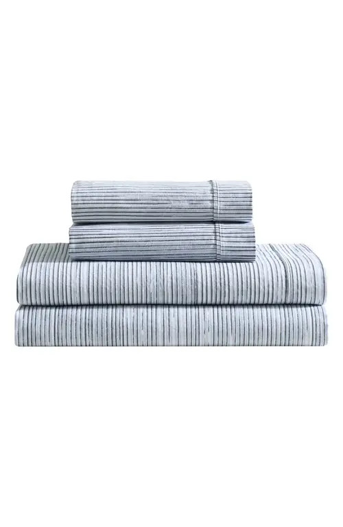 Calvin Klein Wavy Stripe Washed Percale Sheet Set in Light Blue at Nordstrom, Size Queen | Nordstrom
