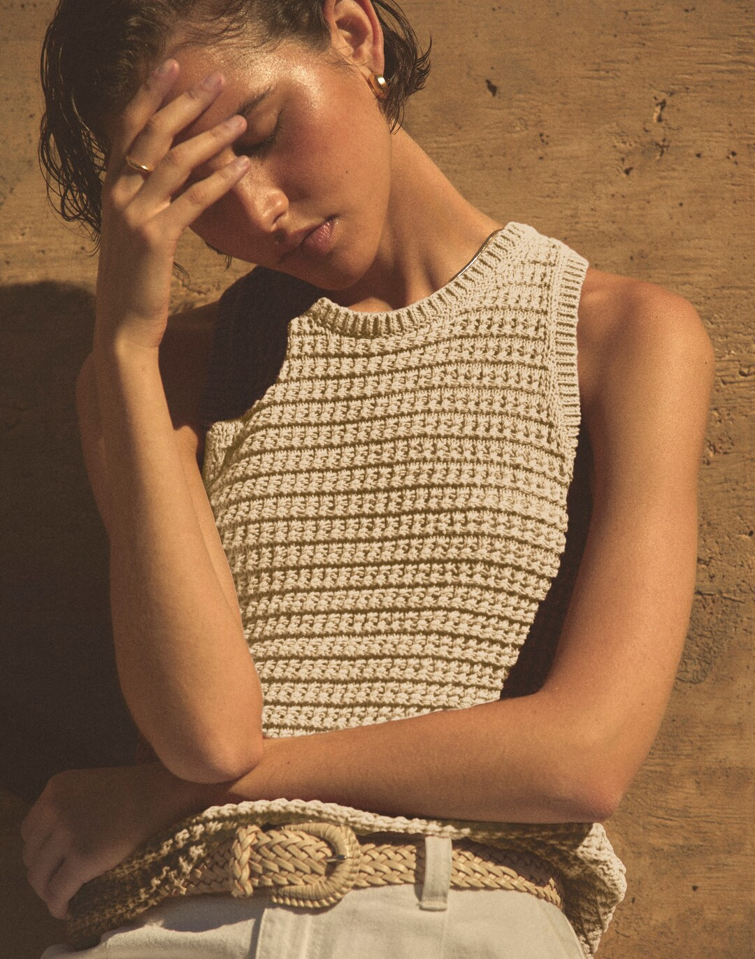 Crochet-Knit Crewneck Sweater Tank | Madewell