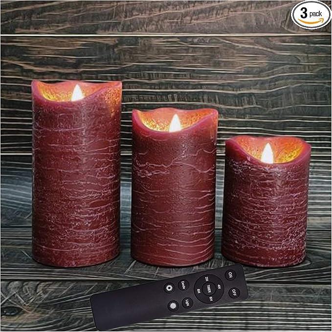 Battery Operated Flameless Led Candles Real Wax Pillar Candles with Remote Timer Electric Flicker... | Amazon (US)