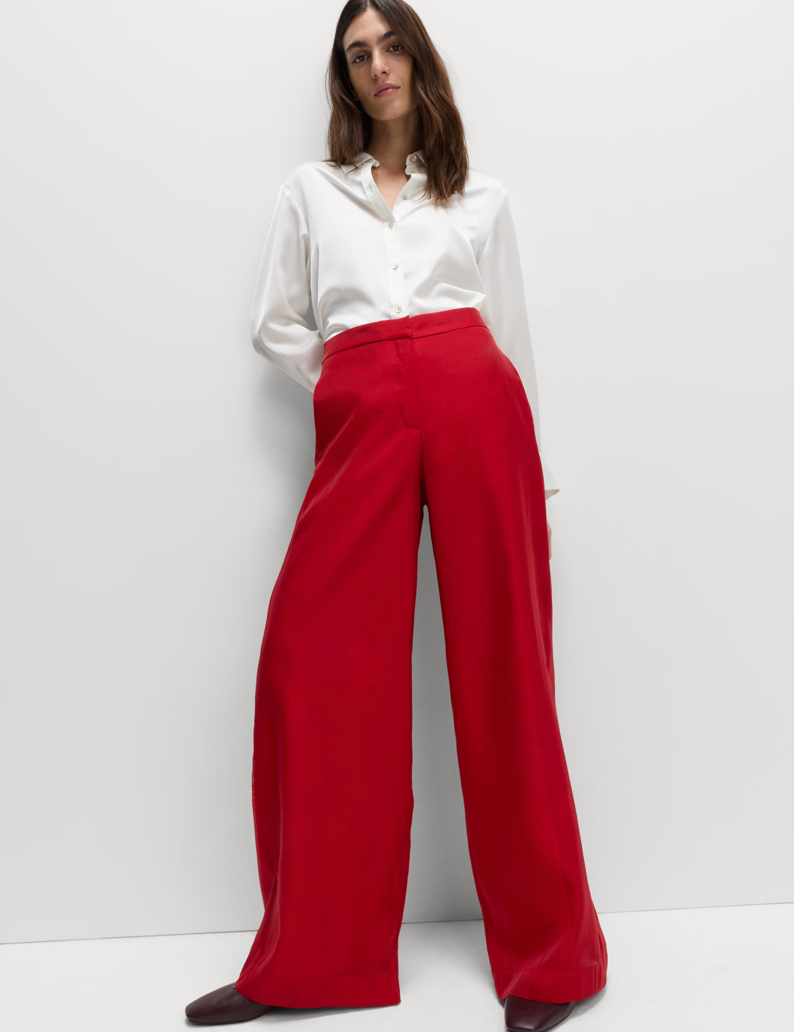 Organza Wide Leg Trousers | M&S Collection at M&S | Marks & Spencer (UK)