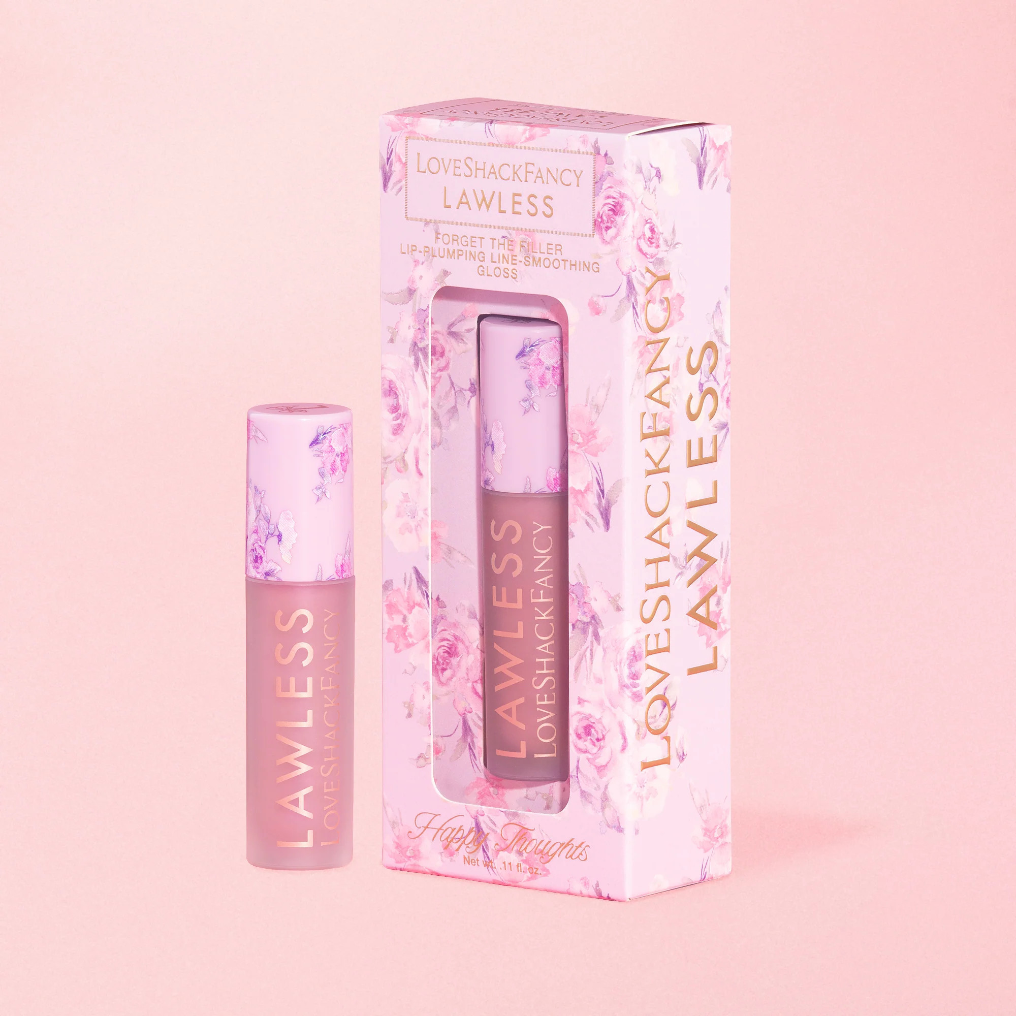 Forget The Filler Lip-Plumping Line-Smoothing Gloss Happy Thoughts - LoveShackFancy x LAWLESS | Lawless Beauty