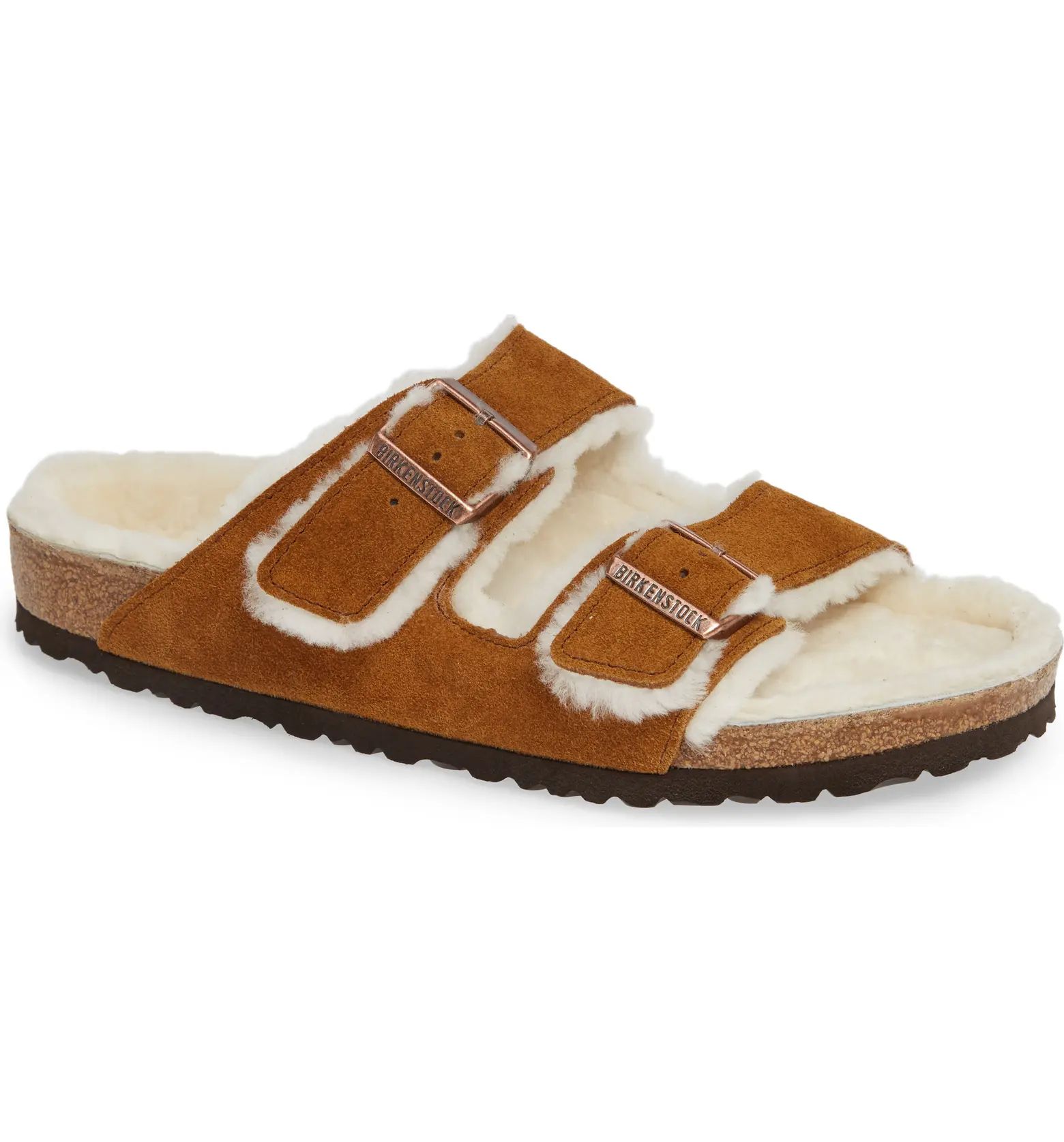 Arizona Slide Sandal with Genuine Shearling | Nordstrom