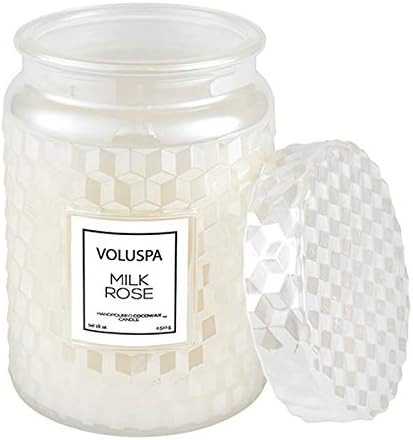 Voluspa Milk Rose Large Jar Candle | 18 Oz | All Natural Wicks and Coconut Wax for Clean Burning | Amazon (US)