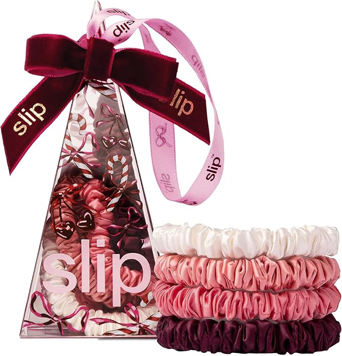 slip Skinny Scrunchies in Candy Cane Ornament Packaging: Anti-Crease, Anti-Breakage Slipsilk™ D... | Amazon (US)