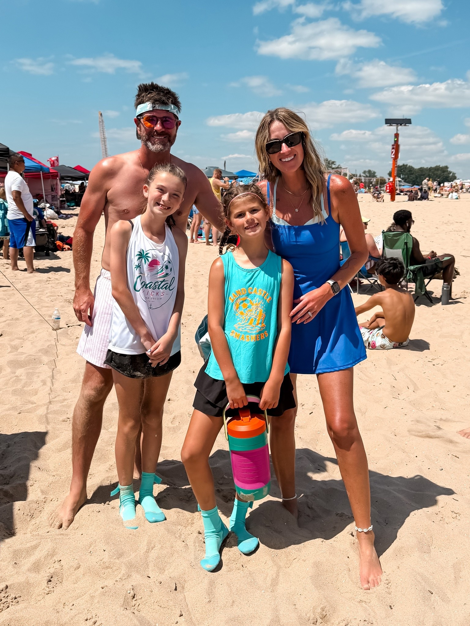 Soccer in the sand beach soccer tournament and sports socks for kids 
Athletic dresses for soccer moms and sports parents