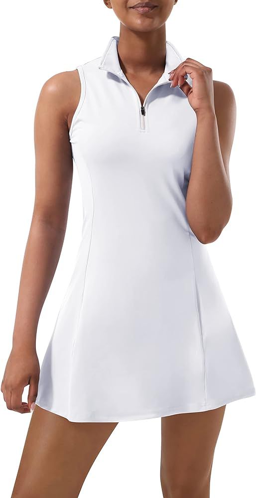 Tennis Dress for Women, Tennis Golf Dresses with Built in Shorts and Pockets for Sleeveless Worko... | Amazon (US)