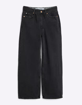 River Island Petite relaxed straight jean in black | ASOS (Global)