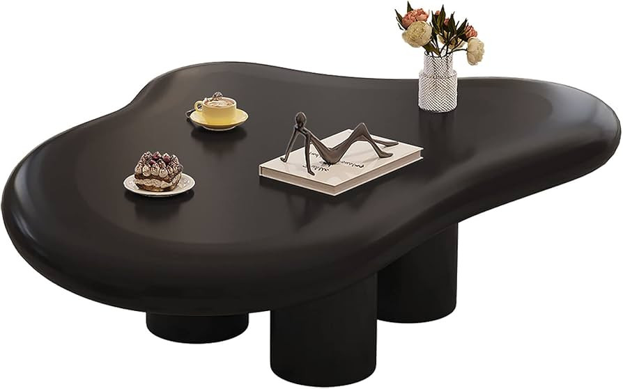 Guyii Cloud Coffee Table, Cute End Table, Modern Coffee Table, Black Cartoon Coffee Table, Irregu... | Amazon (US)