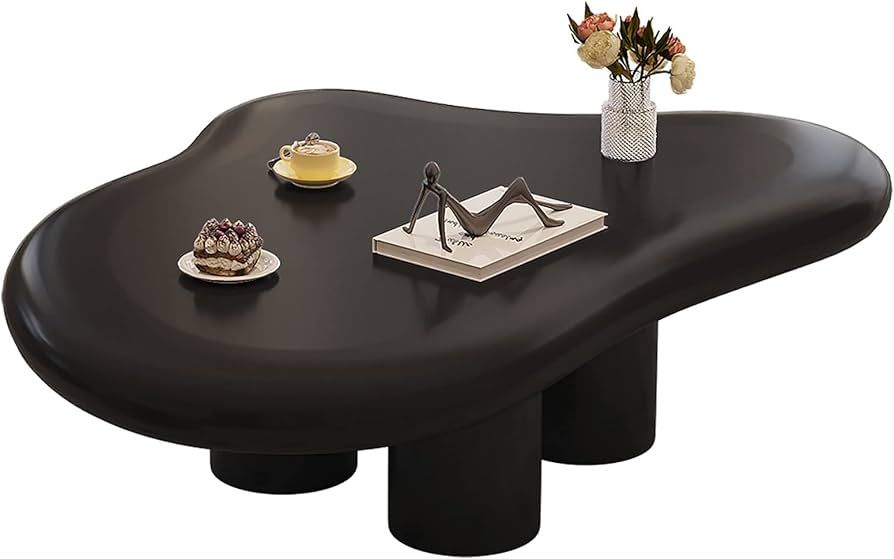 Guyii Cloud Coffee Table, Cute End Table, Modern Coffee Table, Black Cartoon Coffee Table, Irregu... | Amazon (US)