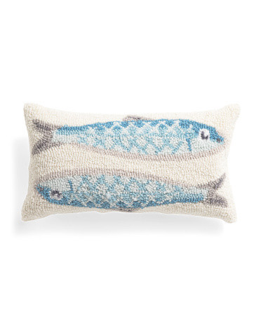 9X16 Sardines Hooked Pillow, Polyester | TJ Maxx