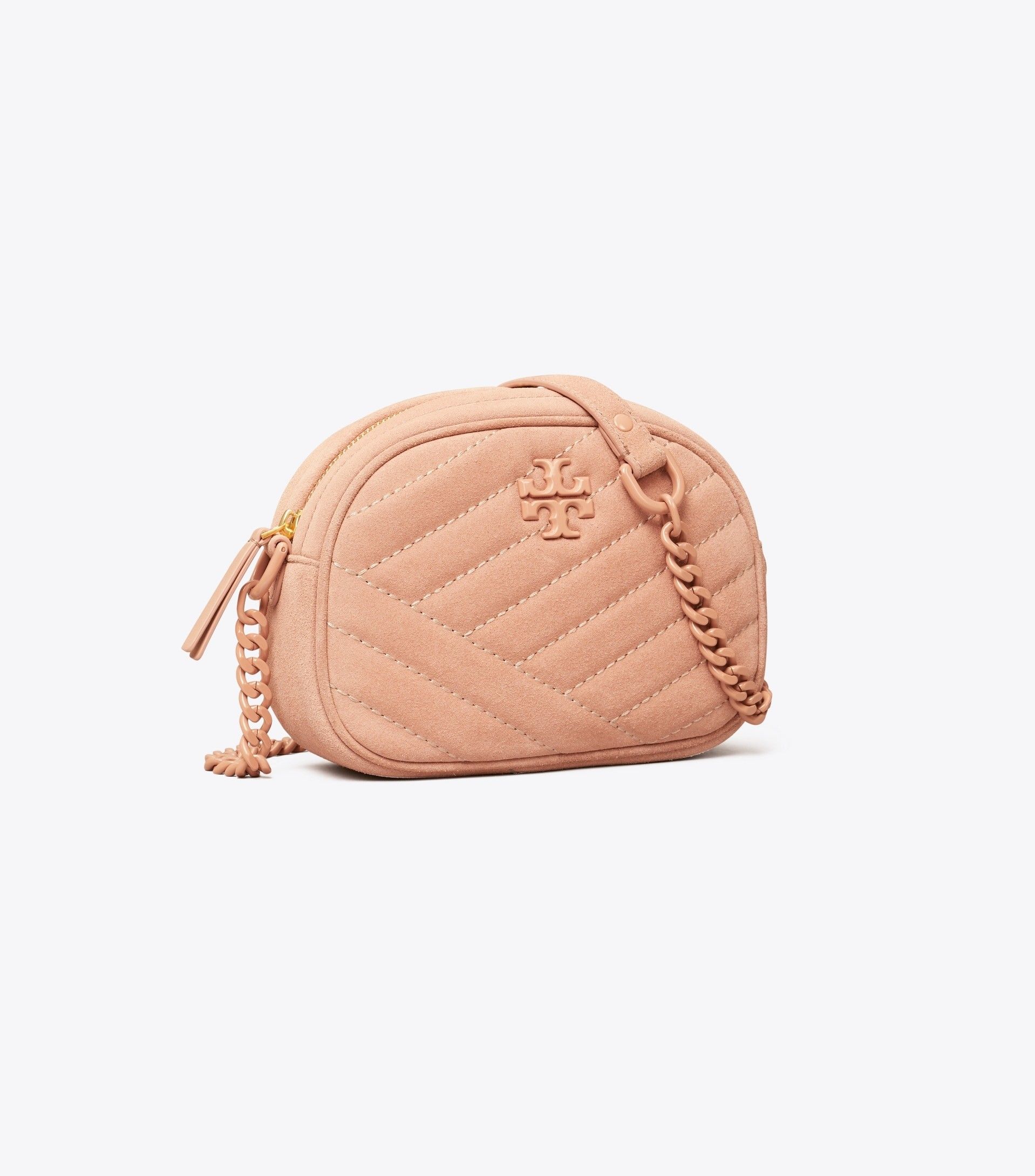 Kira Chevron Suede Powder-Coated Small Camera Bag | Tory Burch (US)