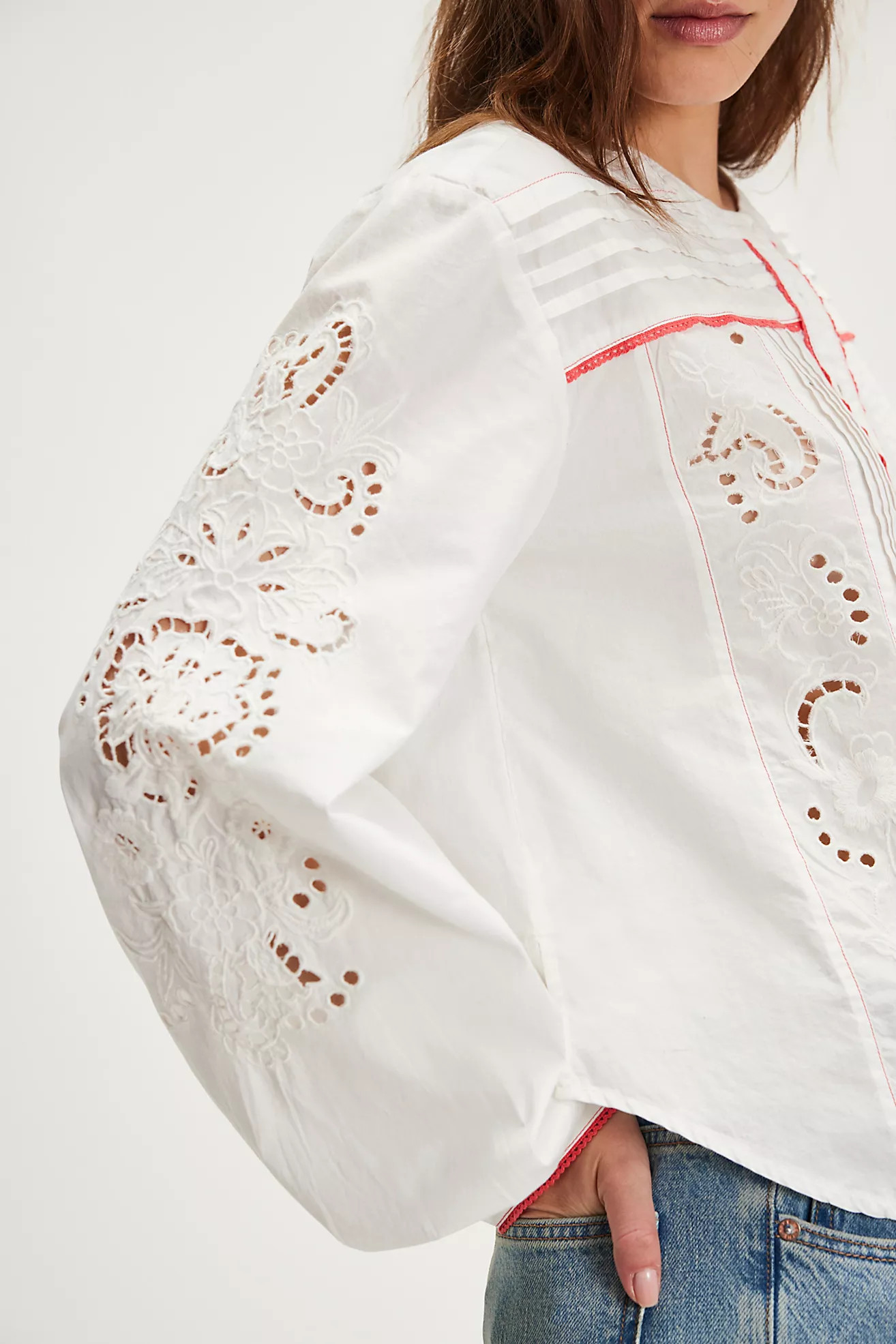 Frankie Eyelet Blouse | Free People (Global - UK&FR Excluded)