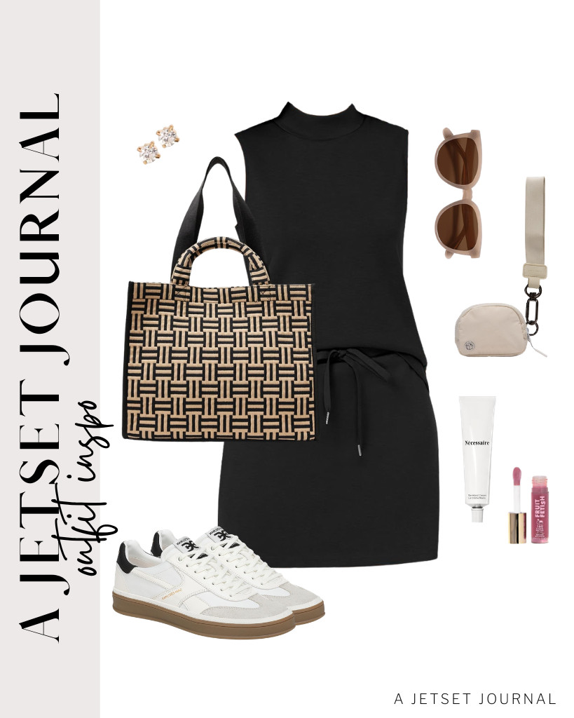 If you are styling this black Casly Lamiit two-piece outfit, you can wear Sam Edelman Althea sneakers and an Amazon Essentials Jacquard tote bag. Add this Pander wrist-strap wallet and carry this Necessaire hand cream in your bag, too. Wear a pair of stud earrings to finish the look.

#LTKSeasonal #LTKSaleAlert #LTKTravel
 

 