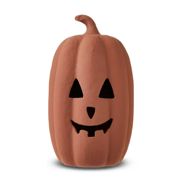 Paper Mache Pumpkin Brown Tabletop Decor, 12" Height, Fall by Way To Celebrate | Walmart (US)
