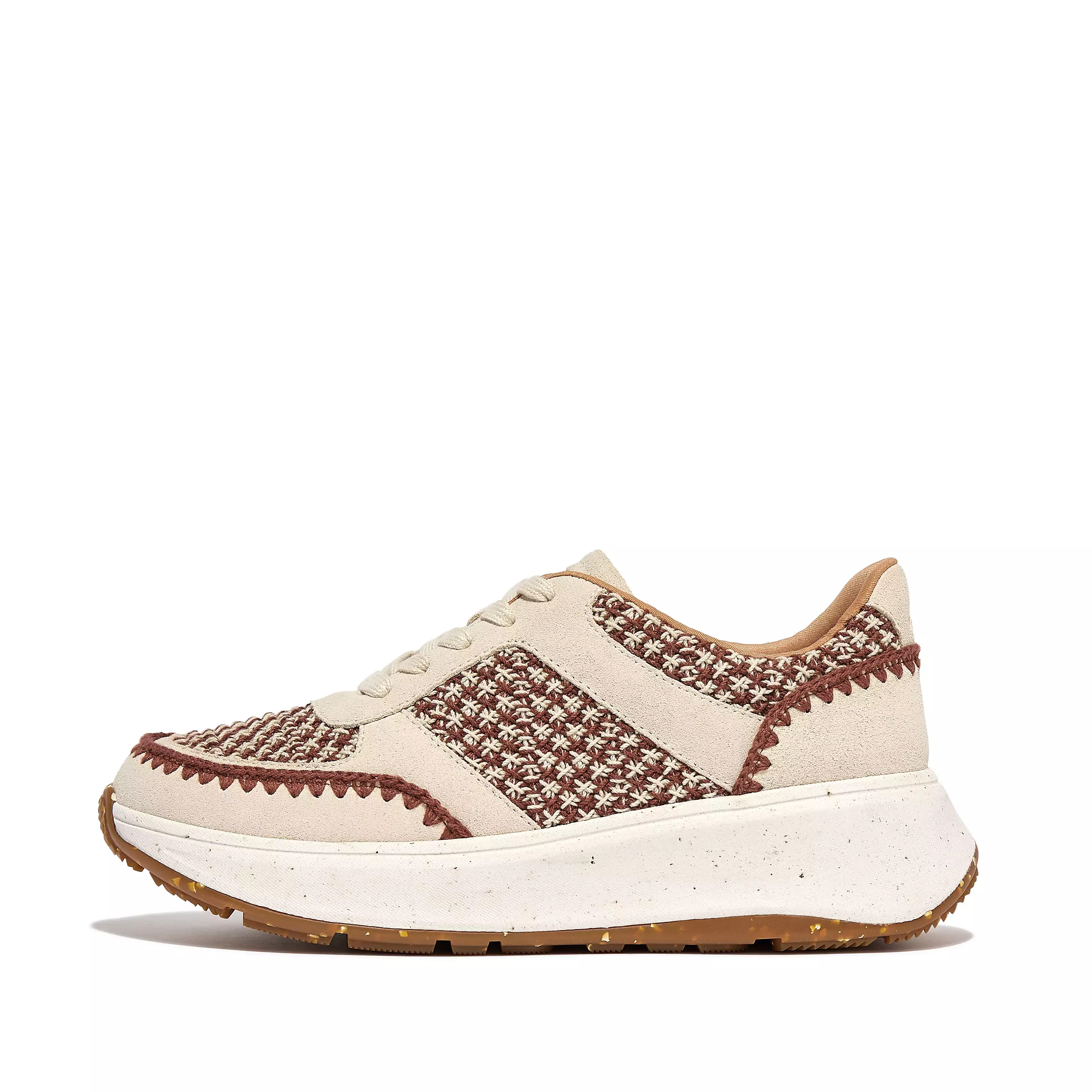F-MODE E01 E01 Crochet/Suede Flatform Trainers | FitFlop (UK)