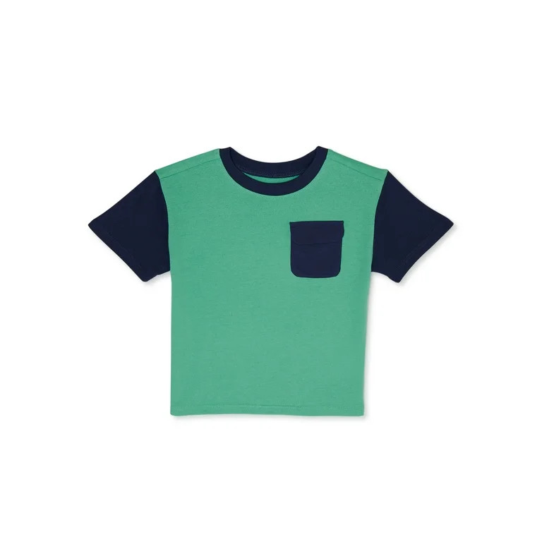 Garanimals Toddler Boy Short Sleeve Colorblock Pocket T-Shirt, Sizes 12M-5T | Walmart (US)