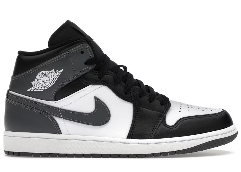 Men's Jordan 1 Mid Sneakers in Black/White/Iron Grey | StockX